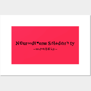 Neurodiverse Solidarity Text on light background Posters and Art